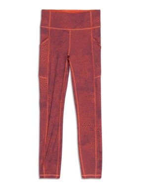 Lululemon Invigorate High Rise 25” Crackle Glaze Vintage Orange Leggings -Sz 8